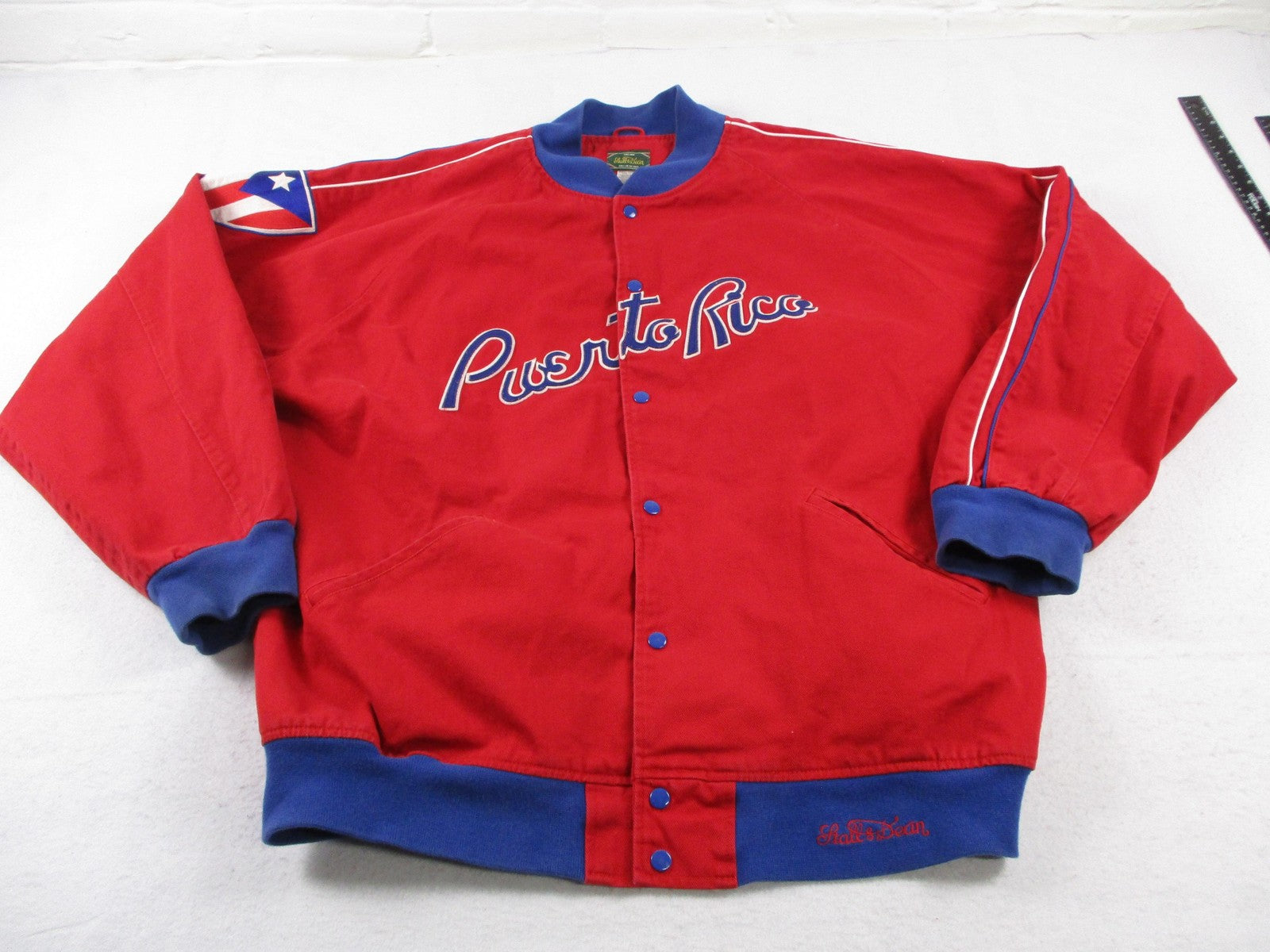 Puerto Rico Jacket Mens 5XL Red Baseball Stall & Dean Satin Snap Front0
