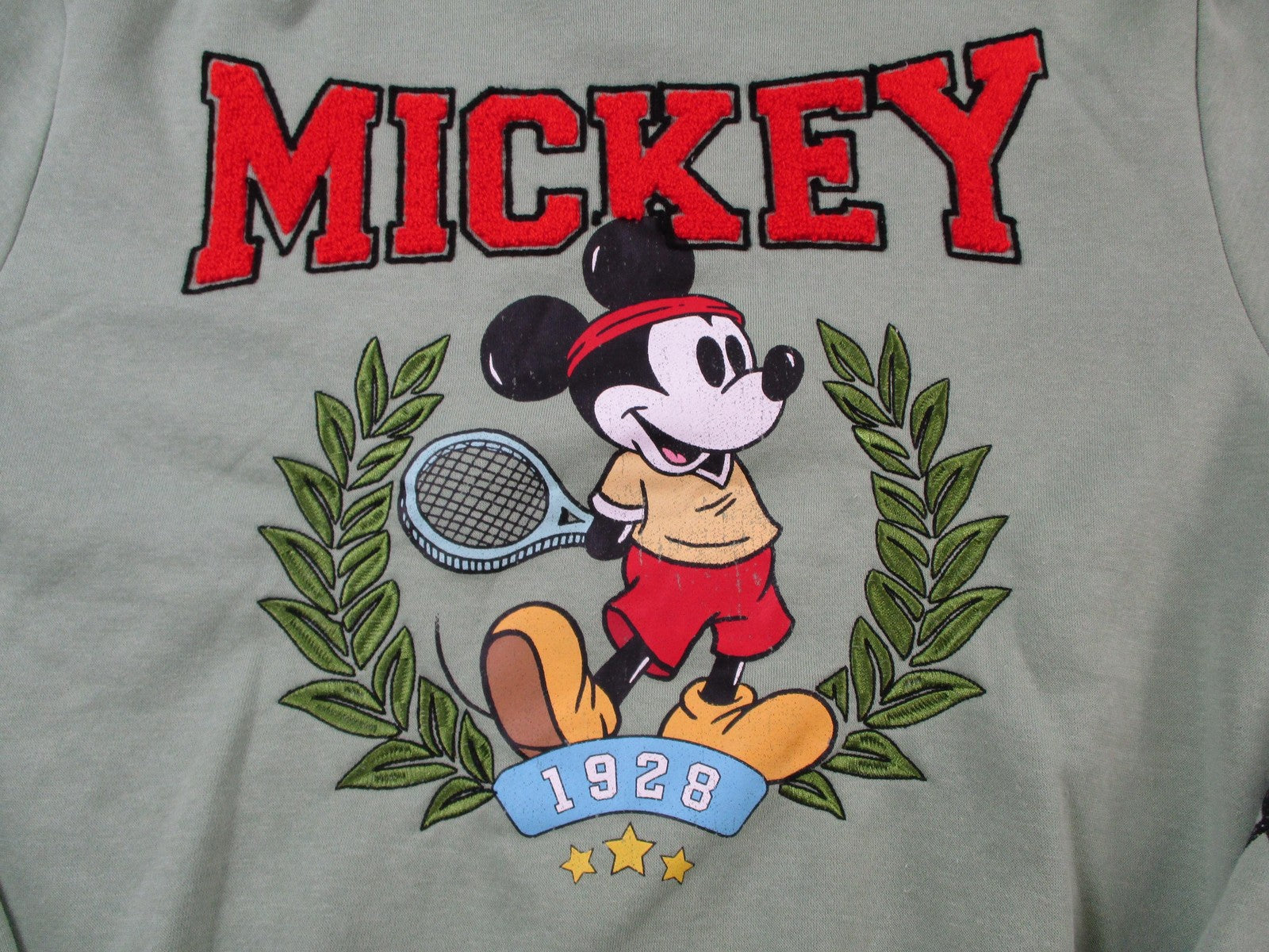 Disney Mickey Mouse Sweatshirt Mens Medium Green Tennis 1928 Crewneck 1369702