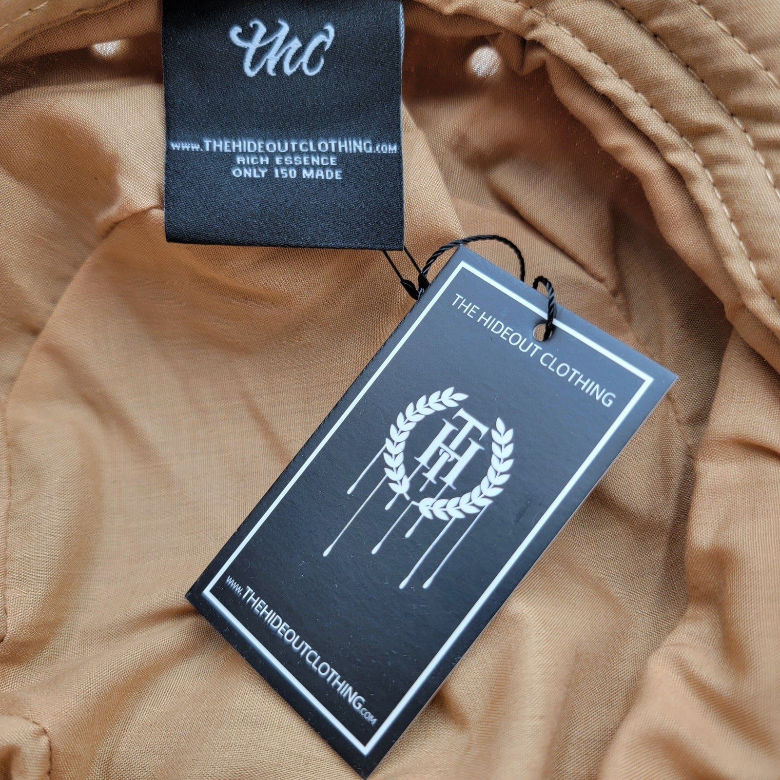The Hideout Clothing THC Bucket Hat Tan Black Vinyl Top Limited Edition 150 Made3