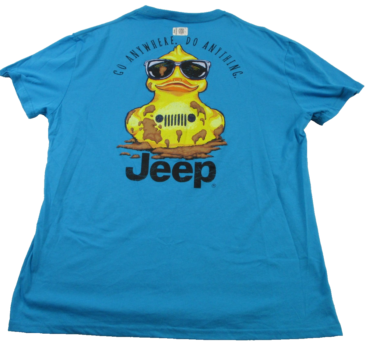 Jeep JEDCO Shirt Mens 2XL Blue Duck Graphic Tee Go Anywhere Slogan 13451