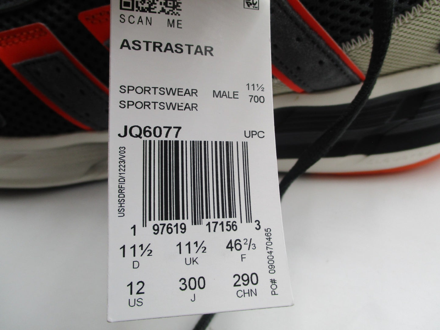 Adidas Astrastar Cloudfoam Black Gray Orange Men’s Sz 12 JQ607714