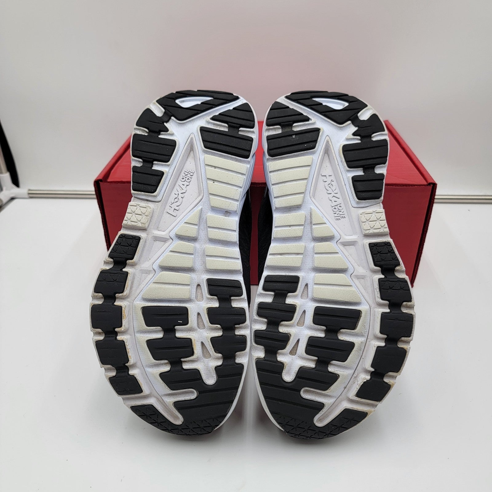 Hoka One One Gaviota 4 Wide Running Shoe Sneaker Black White Women's 9.5D