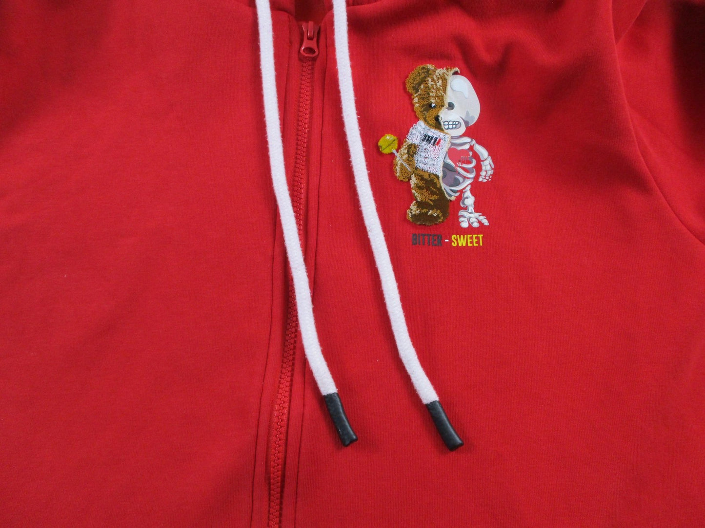 Loop Tracksuit Mens 2XL Red Bitter Sweet Bear Graphic Fleece Hoodie Joggers 16944