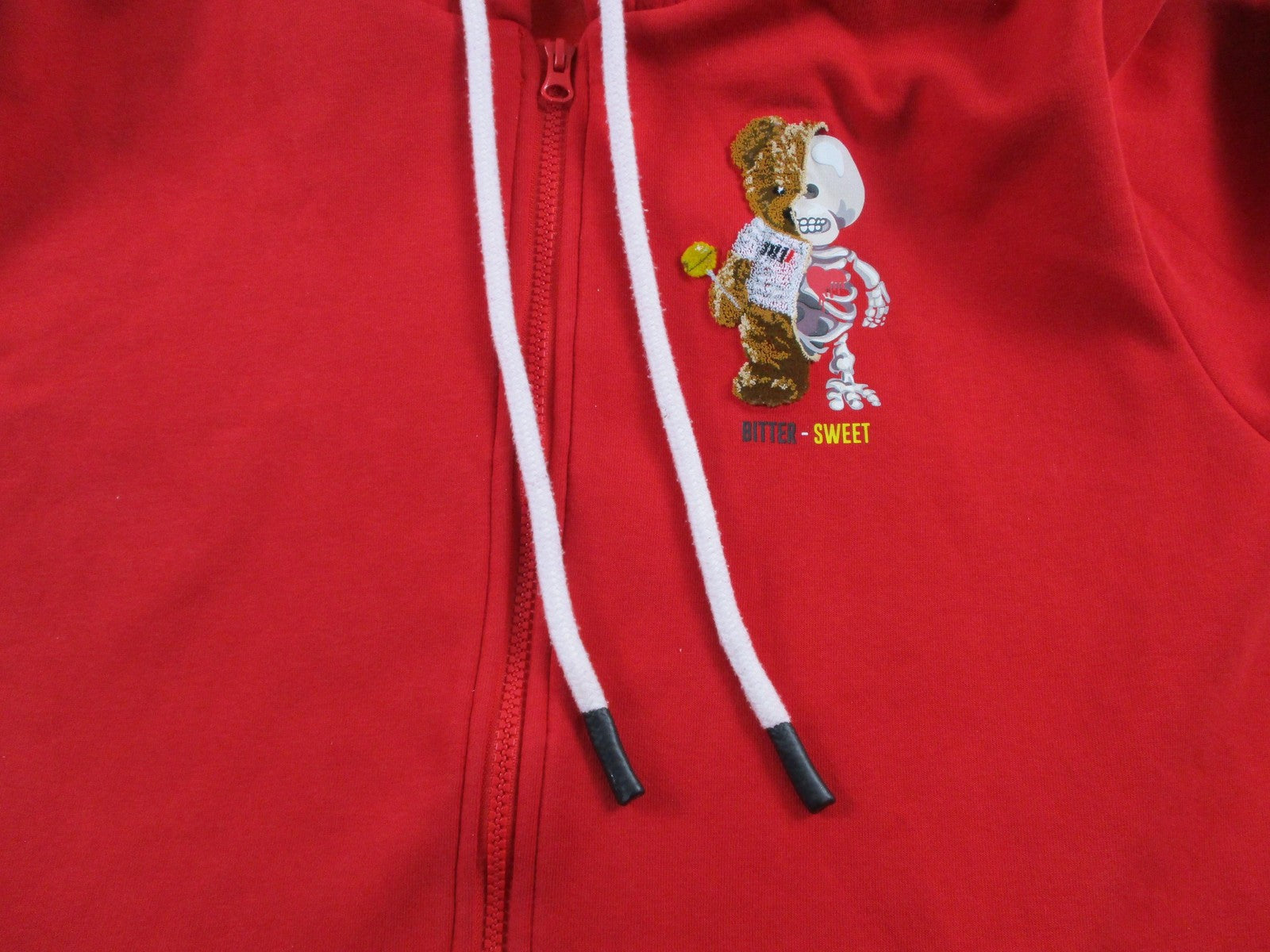 Loop Tracksuit Mens 2XL Red Bitter Sweet Bear Graphic Fleece Hoodie Joggers 16944