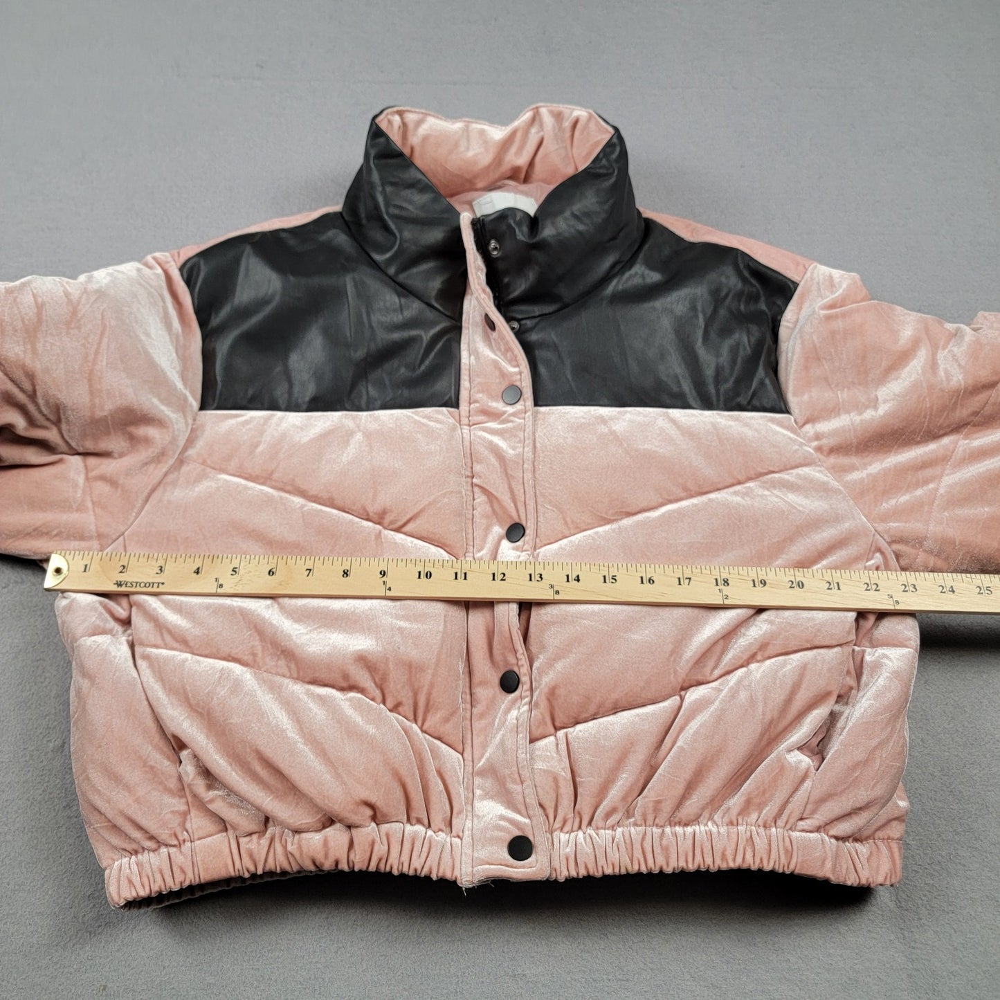 Celebrity Pink XL Pink Velvet Faux Leather Puffer Jacket Women’s