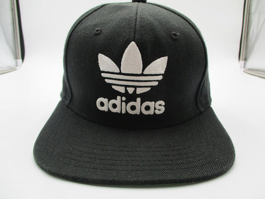 Adidas Hat Cap Snap Back Mens One Size Black Trefoil Logo Green Brim Embroidered0