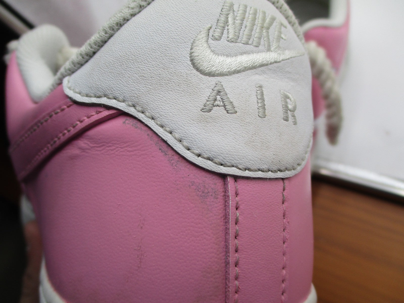 Nike Air Force 1 Low Shoes Mens Size 12 Pink White MBM Rope Laces Custom (1C6)13