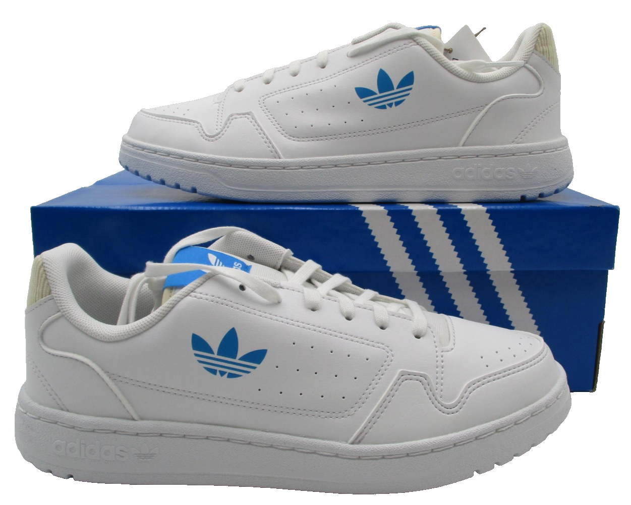 Adidas NY 90 J Shoes Youth Size 6.5 White Blue Low Top Sneakers GZ18750