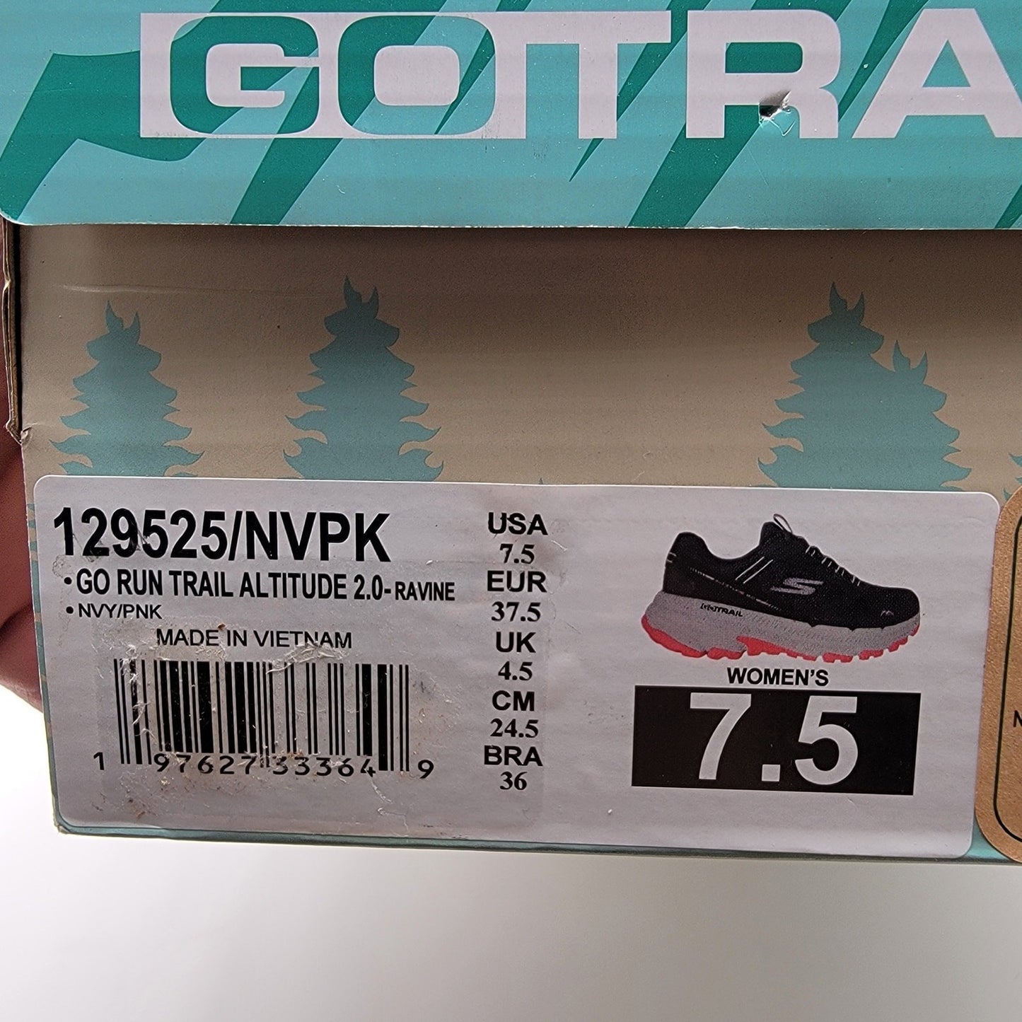 Skechers Go Run Trail Altitude 2.0 Ravine Wm Sz 7.5 129525/NVPK6
