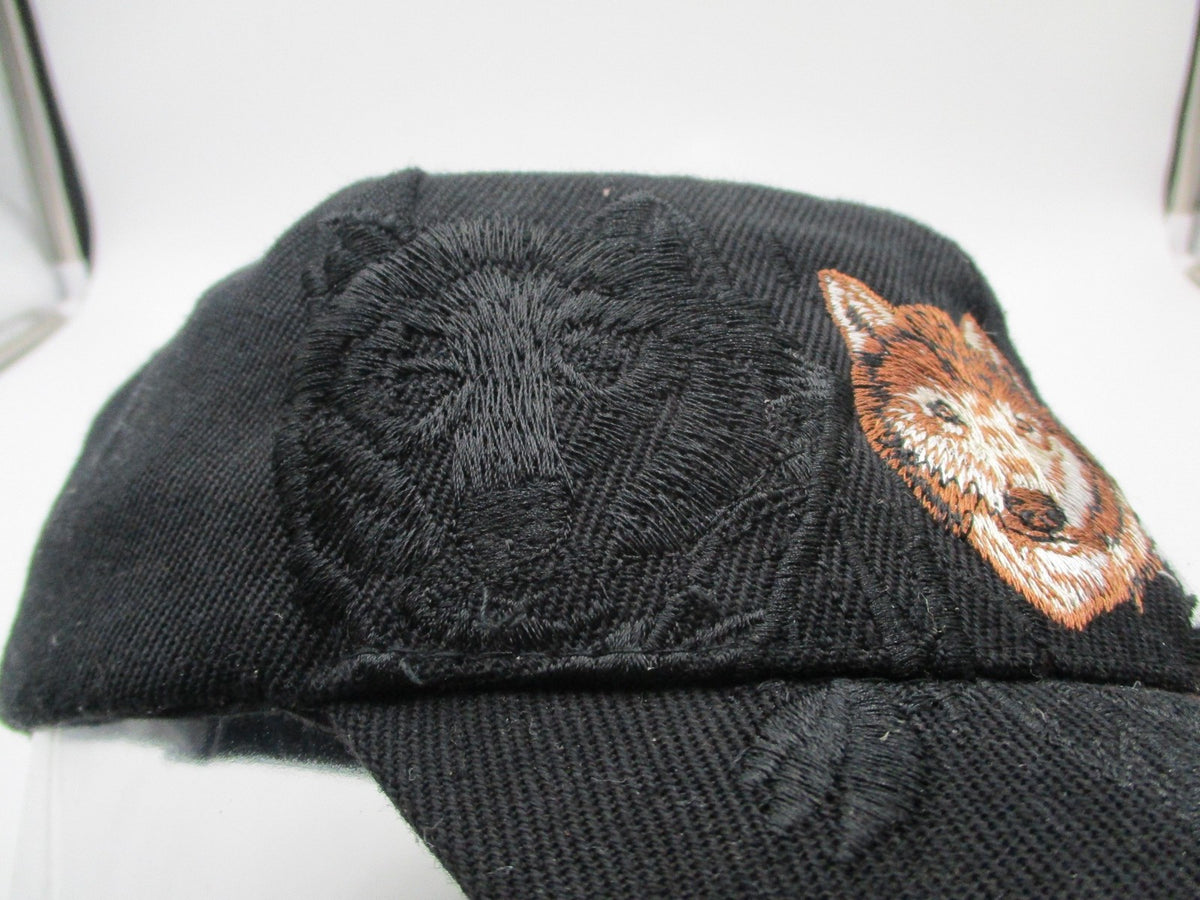 Native Pride Hat Cap Strap Back Mens One Size Black Wolf Feathers Embroidered8