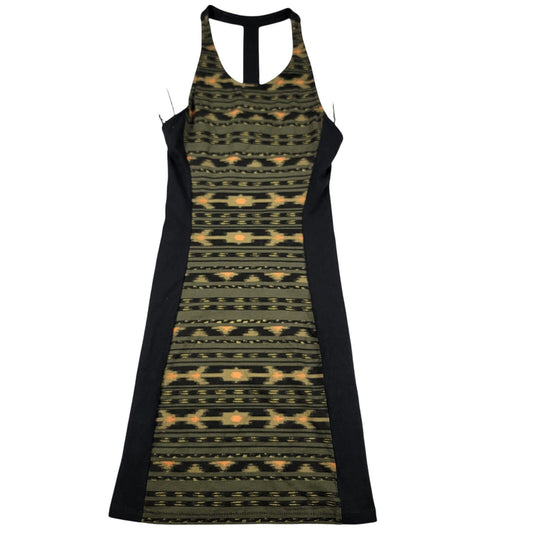 OBEY Propaganda XS Bodycon Tank Dress Racerback Black Olive Ikat Print