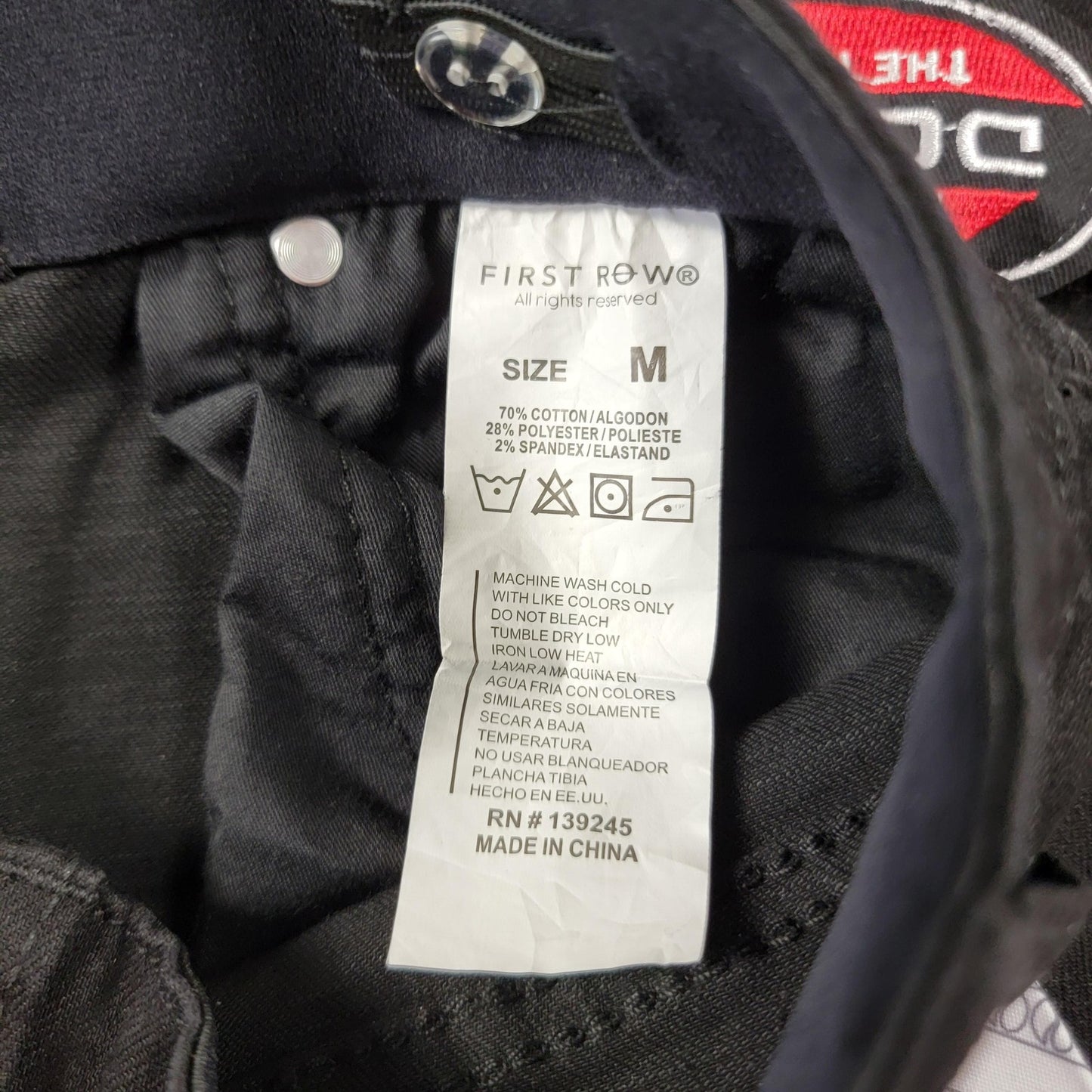 First Row Racing Pants Youth Med Black Stone Denim Patches Fast Crew Winner 9204
