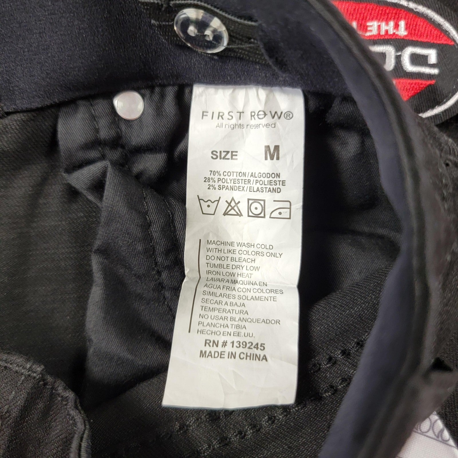 First Row Racing Pants Youth Med Black Stone Denim Patches Fast Crew Winner 9204
