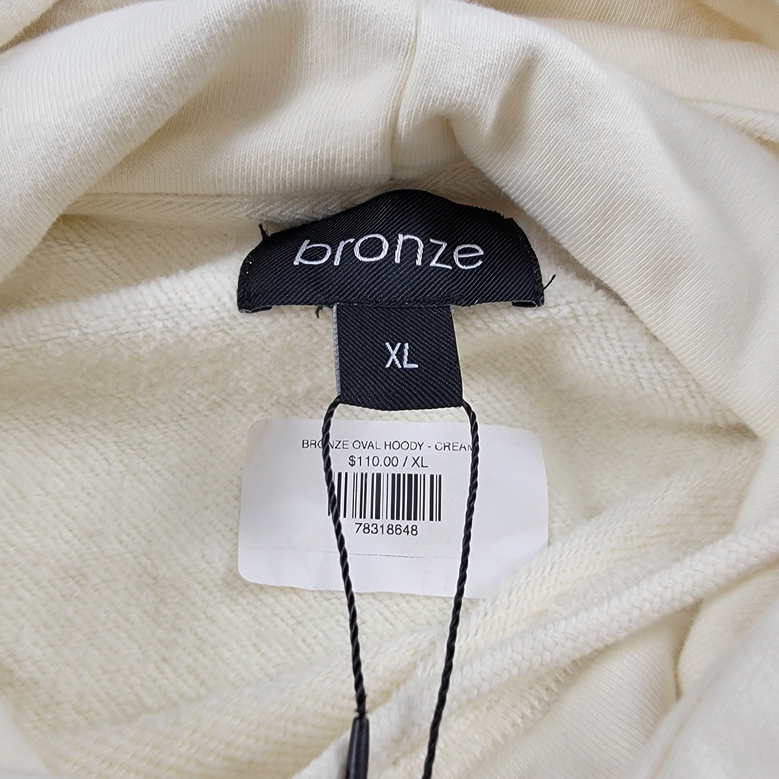 Bronze 56k Oval Hoodie Cream Sz XL