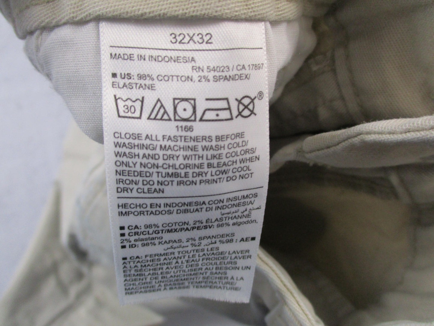 Old Navy Pants Mens 32x32 Beige Slim Chino BuiltIn Flex Stretch Khaki 14333