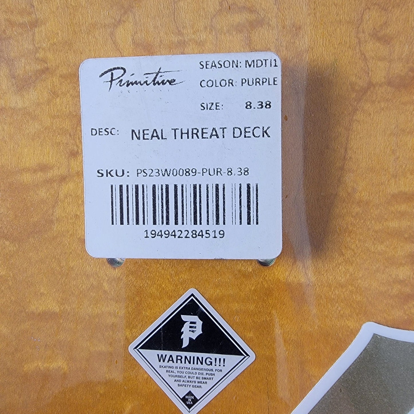 Primitive Skateboard Deck Megadeth Neal Threat 8.38" x 31.88"7