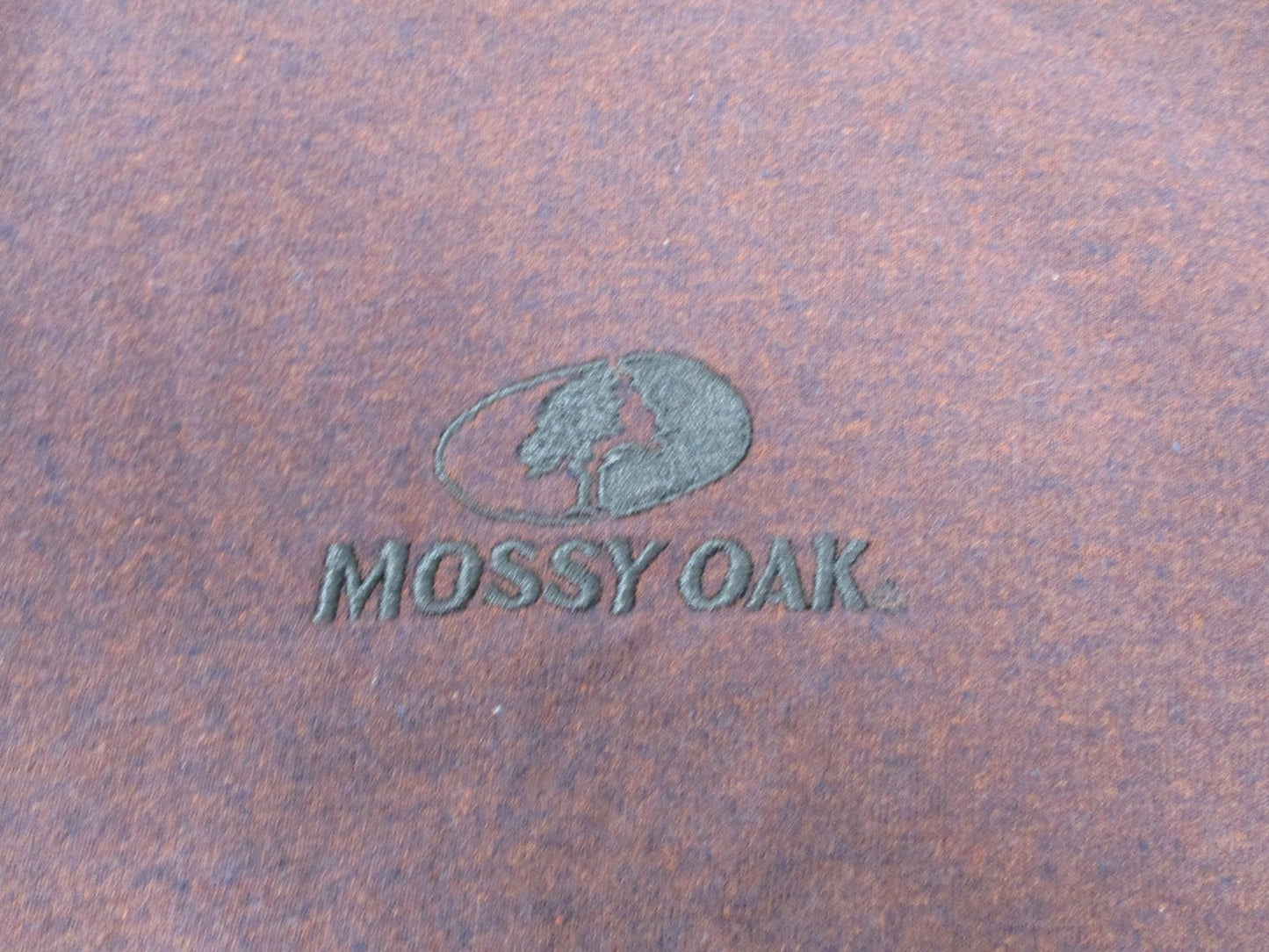 Mossy Oak Sweatshirt Mens Medium Brown 1/4 Zip Pullover Logo Fleece Hunting 12223