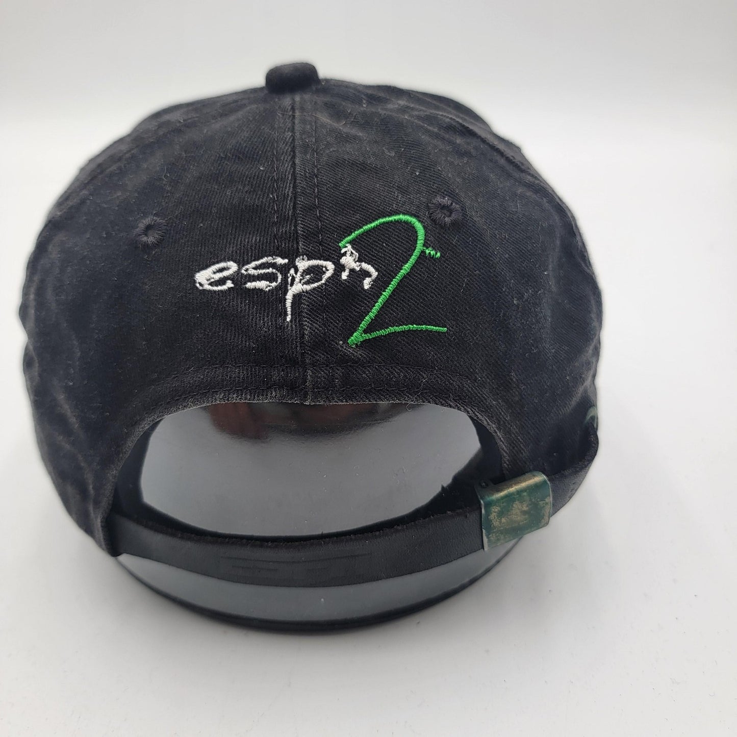 Vintage ESPN Hat Cap Strap Back Black Mens Sports Television TV Network 90s2