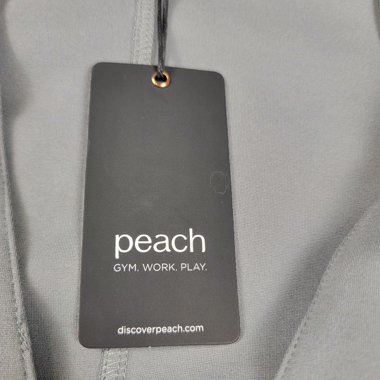 Peach Blazer Womens Med Storm Gray Ponte Power One Button Pockets Workwear