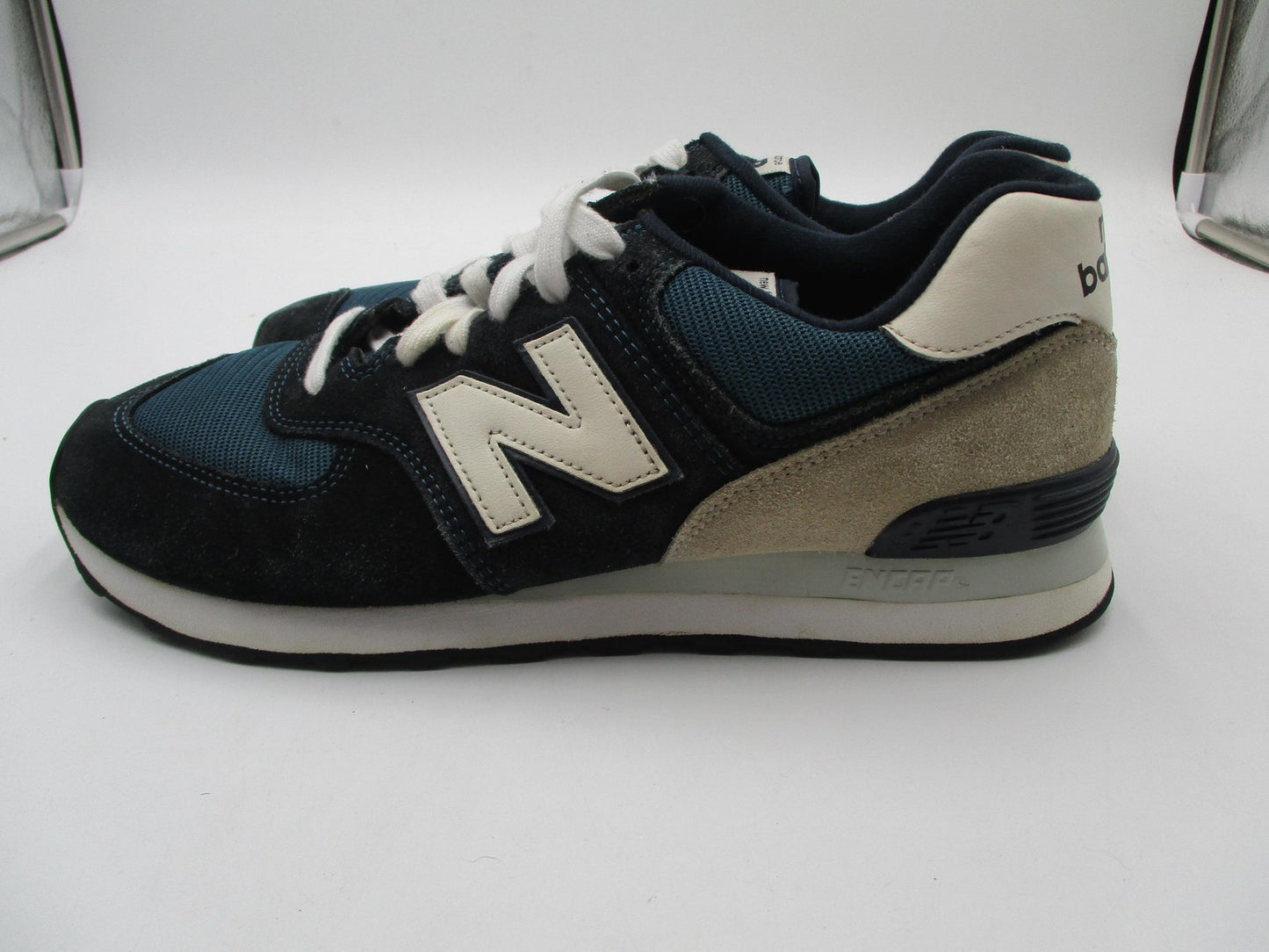 New Balance Classic 574 Shoes Mens Size 10.5 Blue Navy Suede Mesh ML574BD22
