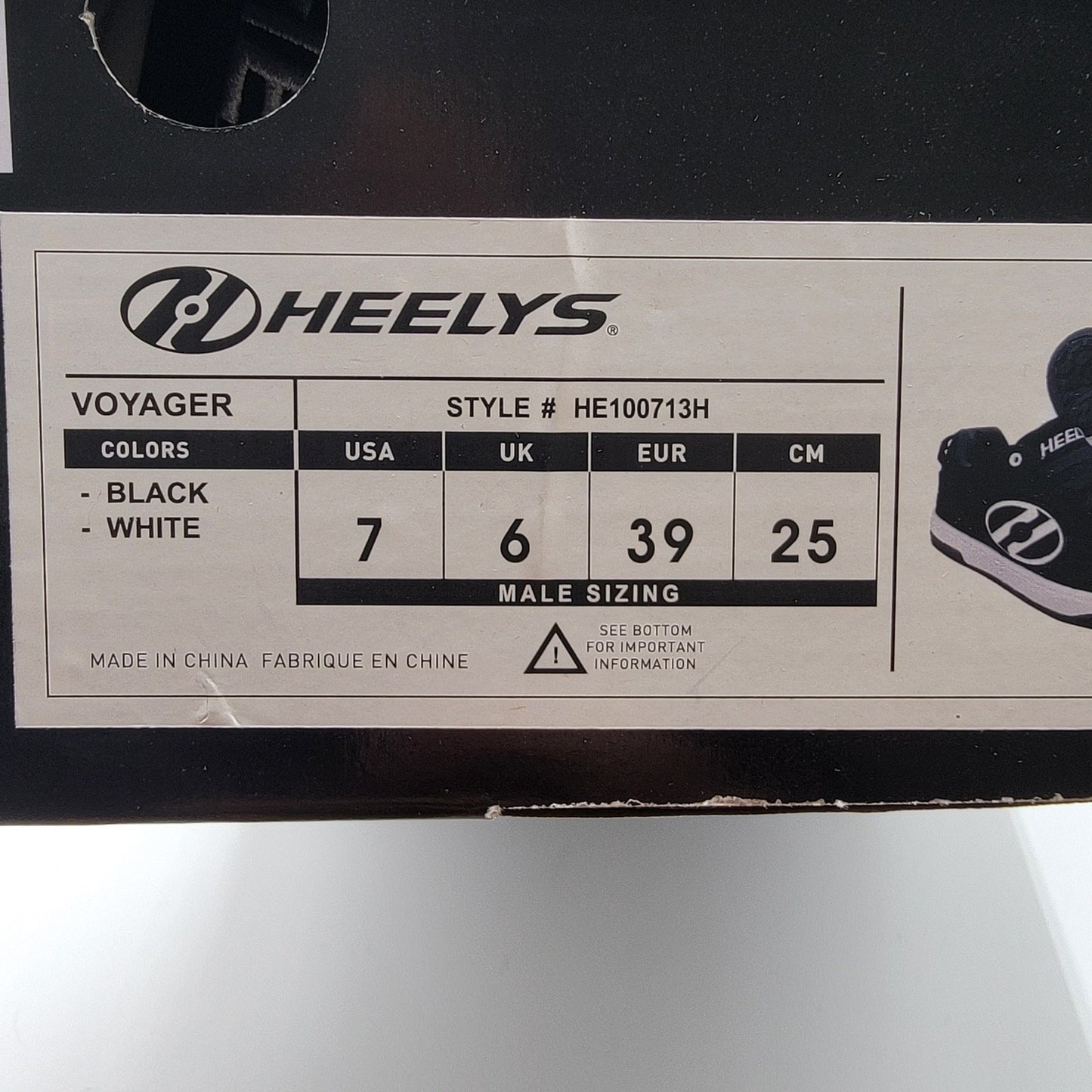New Heelys Voyager Black  Size 7M / 8.5W  In Box!10