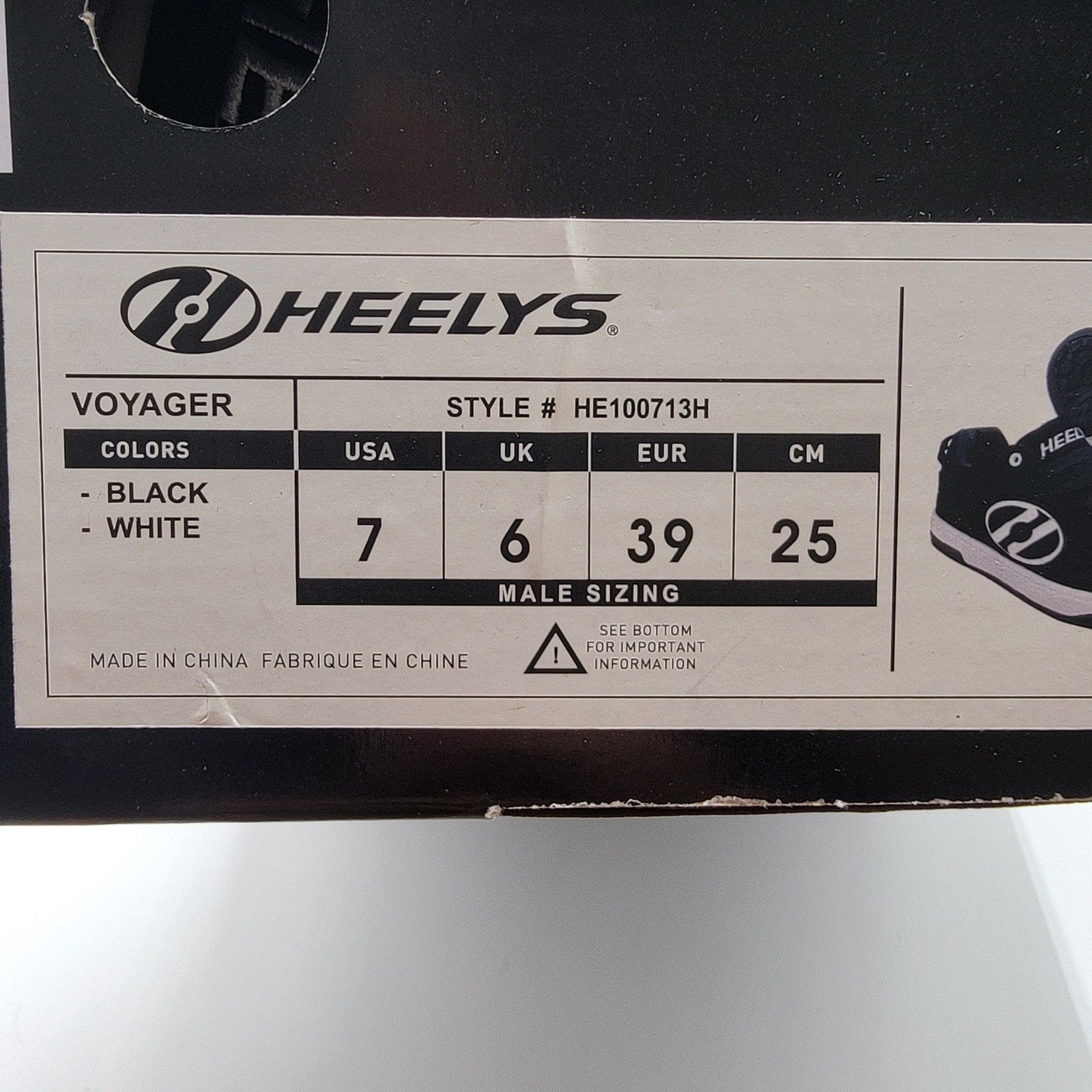 New Heelys Voyager Black  Size 7M / 8.5W  In Box!10