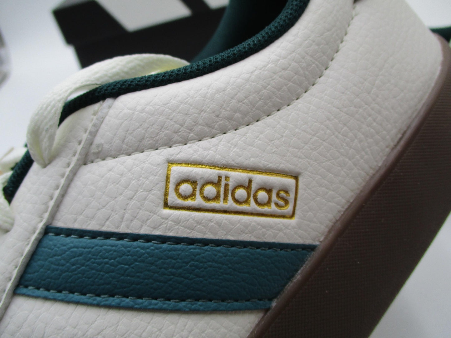 Adidas VL Court 3.0 Shoes Mens Size 9 White Green Teal Gum Sole Casual JR86357