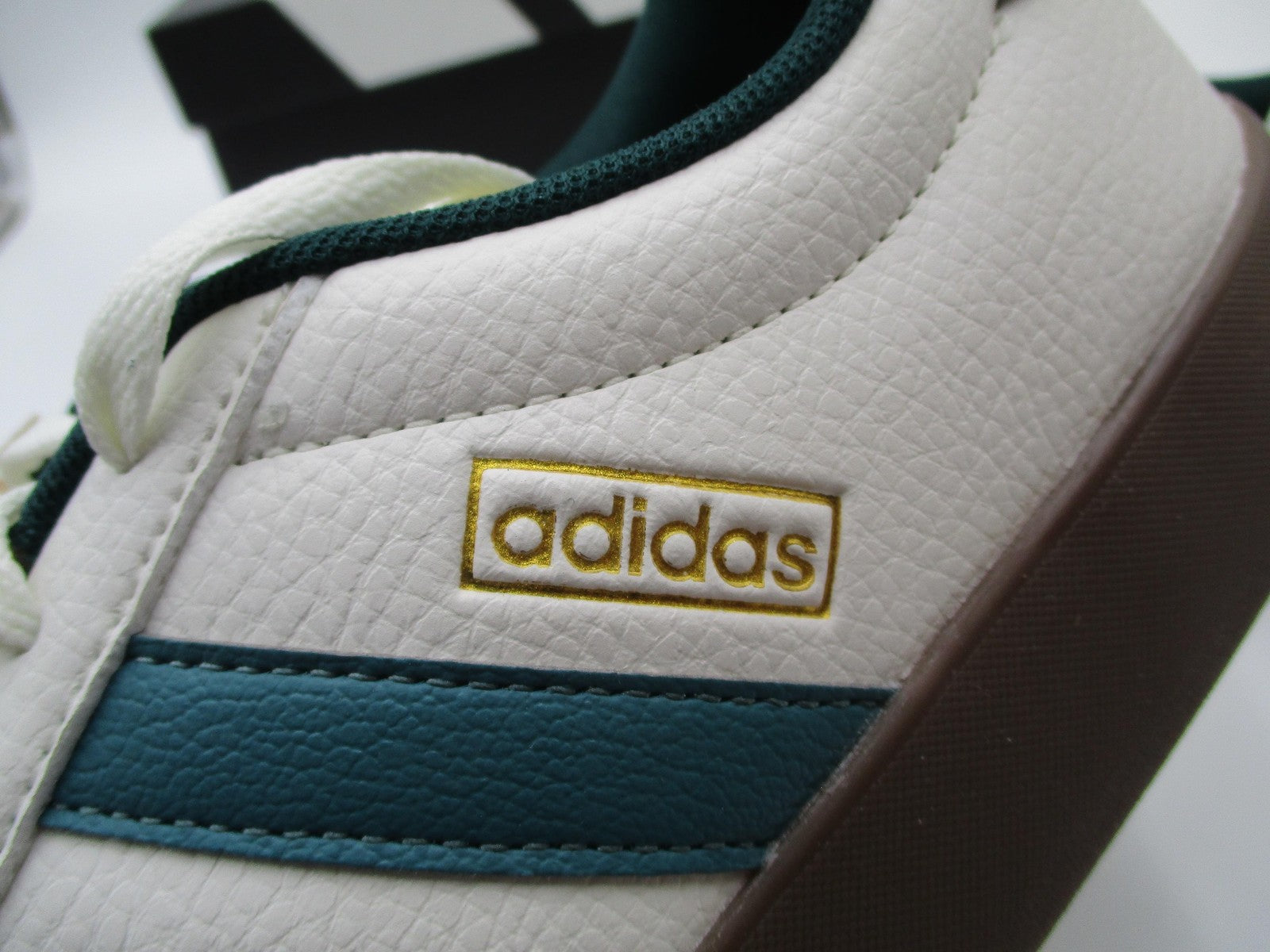 Adidas VL Court 3.0 Shoes Mens Size 9 White Green Teal Gum Sole Casual JR86357