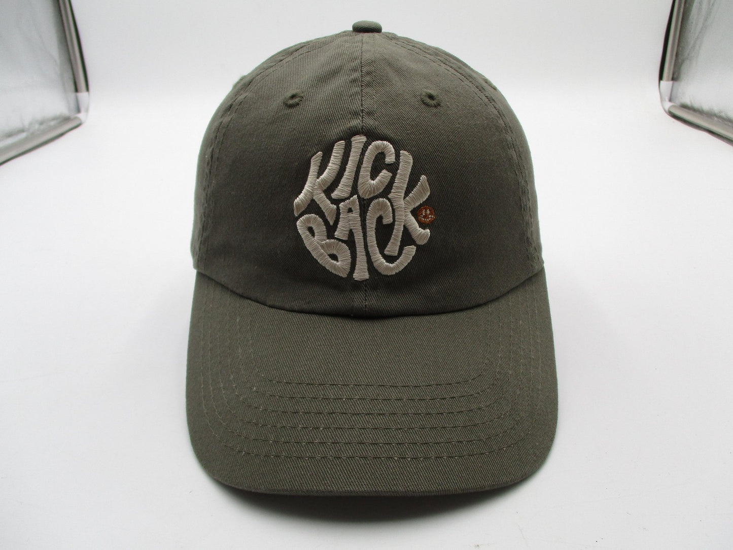 Kick Back Hat Cap Strap Back Mens One Size Green Embroidered Dad Baseball Twill0