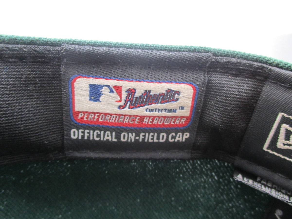 Oakland Athletics Hat Cap Fitted Mens 7 5/8 Green Yellow MLB Baseball New Era13