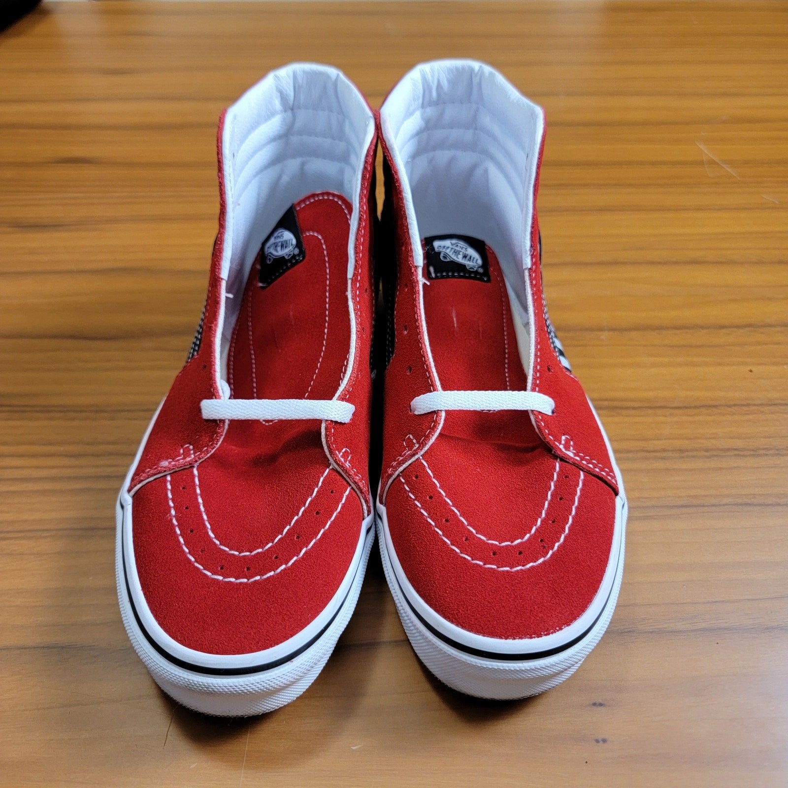 Vans Sk8Hi Reflect Check Flame Red Sneakers Sz 7 VN0A4UI2IZQ