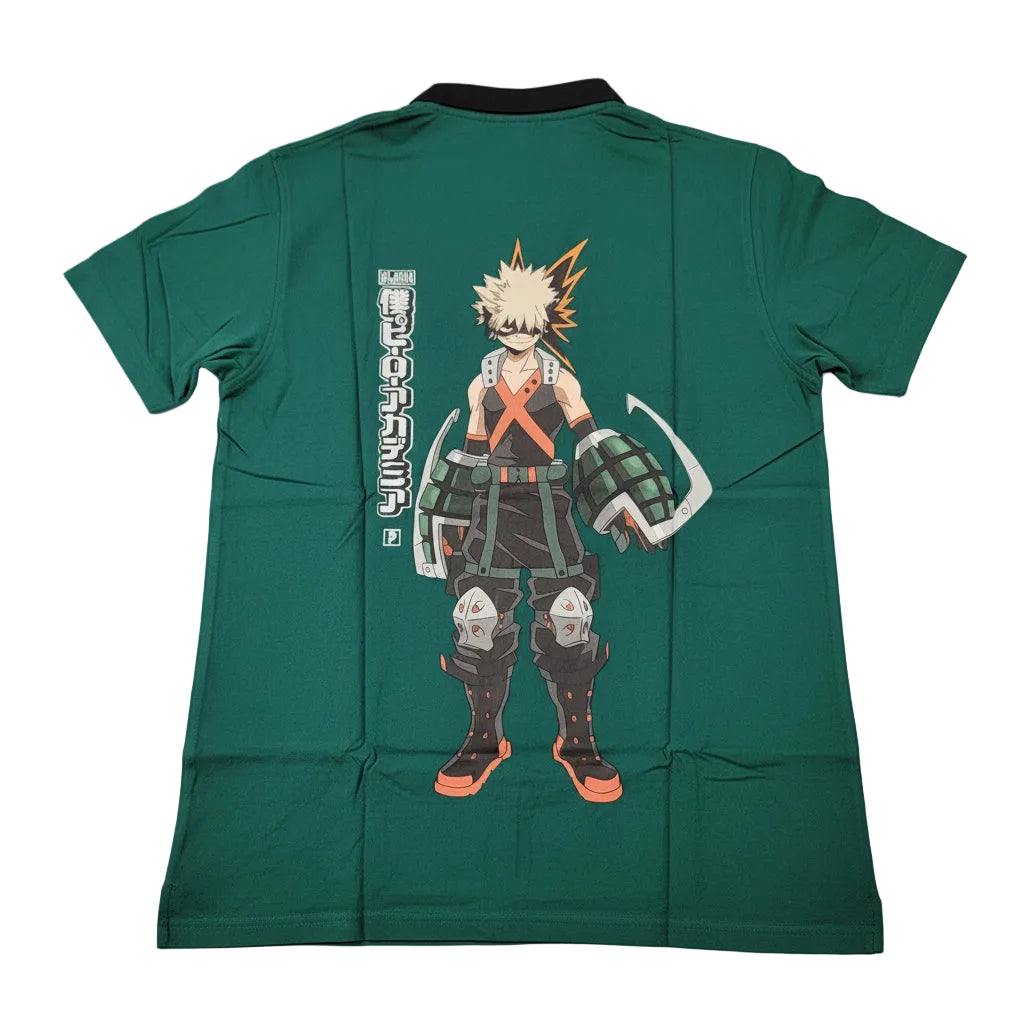 Primitive x My Hero Academia Katsuki Bakugo Button Up Green Sz S