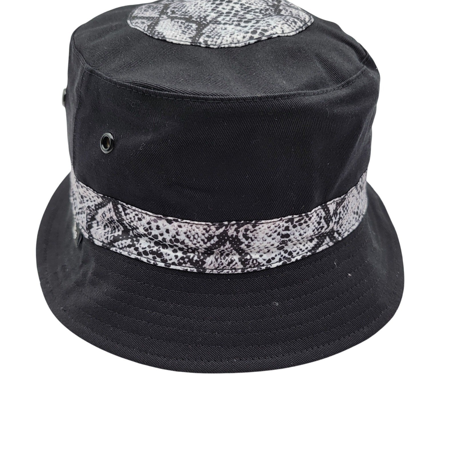The Hideout Clothing THC Bucket Hat Black Snakeskin Print Ltd Edition 1 of 1000