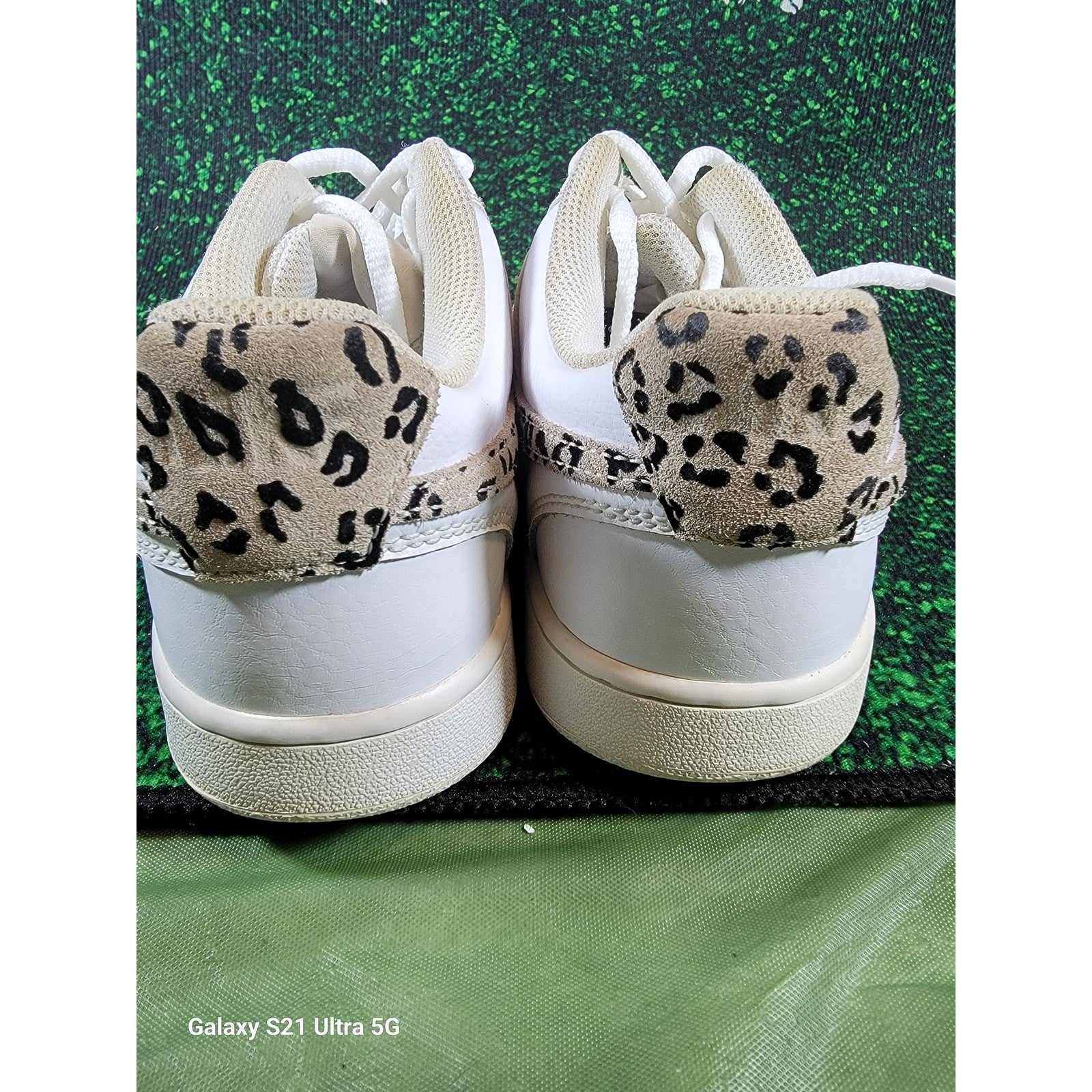 Nike Wmns Court Vision Low 'Leopard Swoosh  White' Sz 8.5 DD96651005