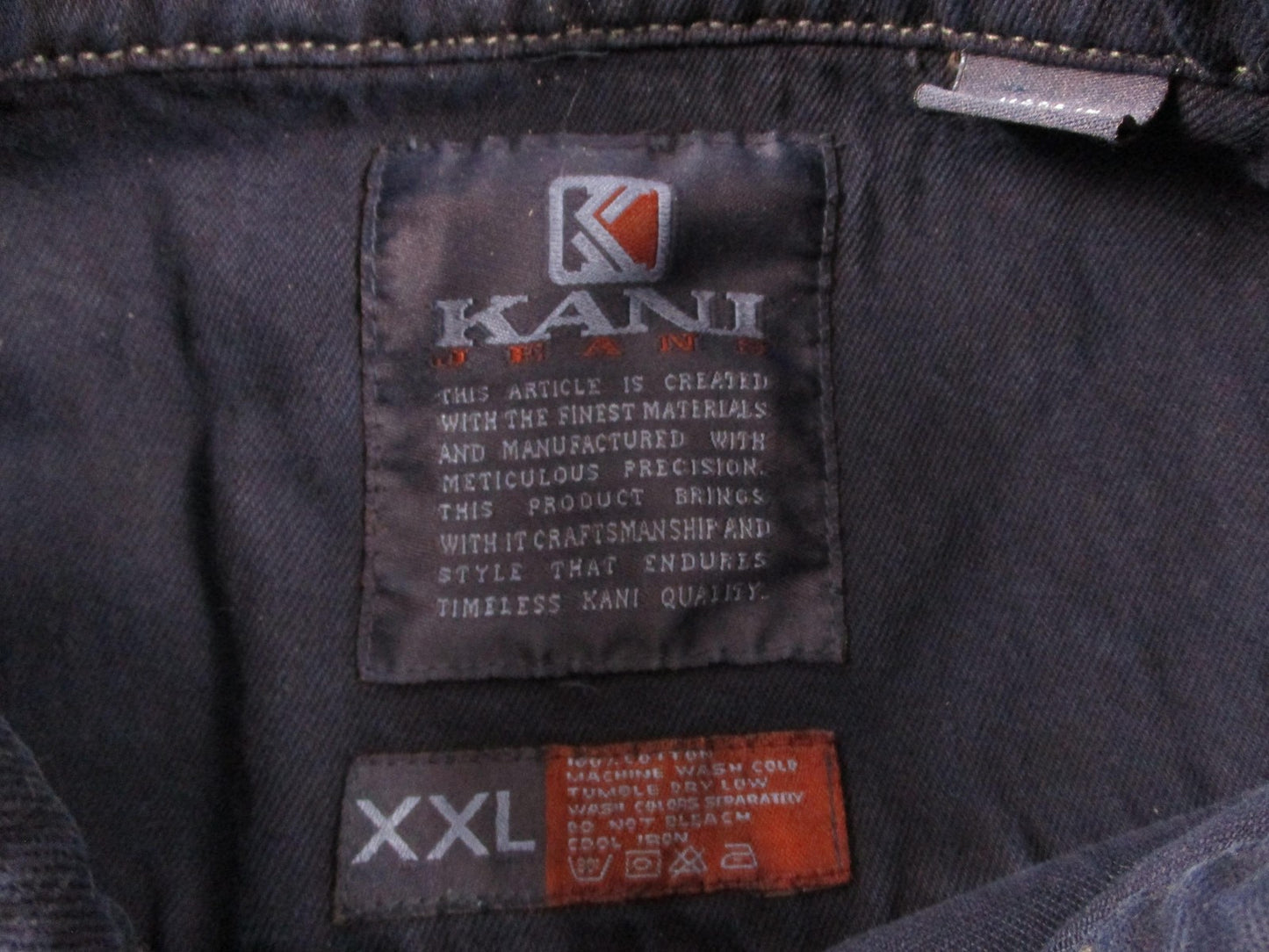 Vintage Karl Kani Jeans Jacket Mens 2XL Blue Tie Dye Denim 90s Hip Hop Varsity2