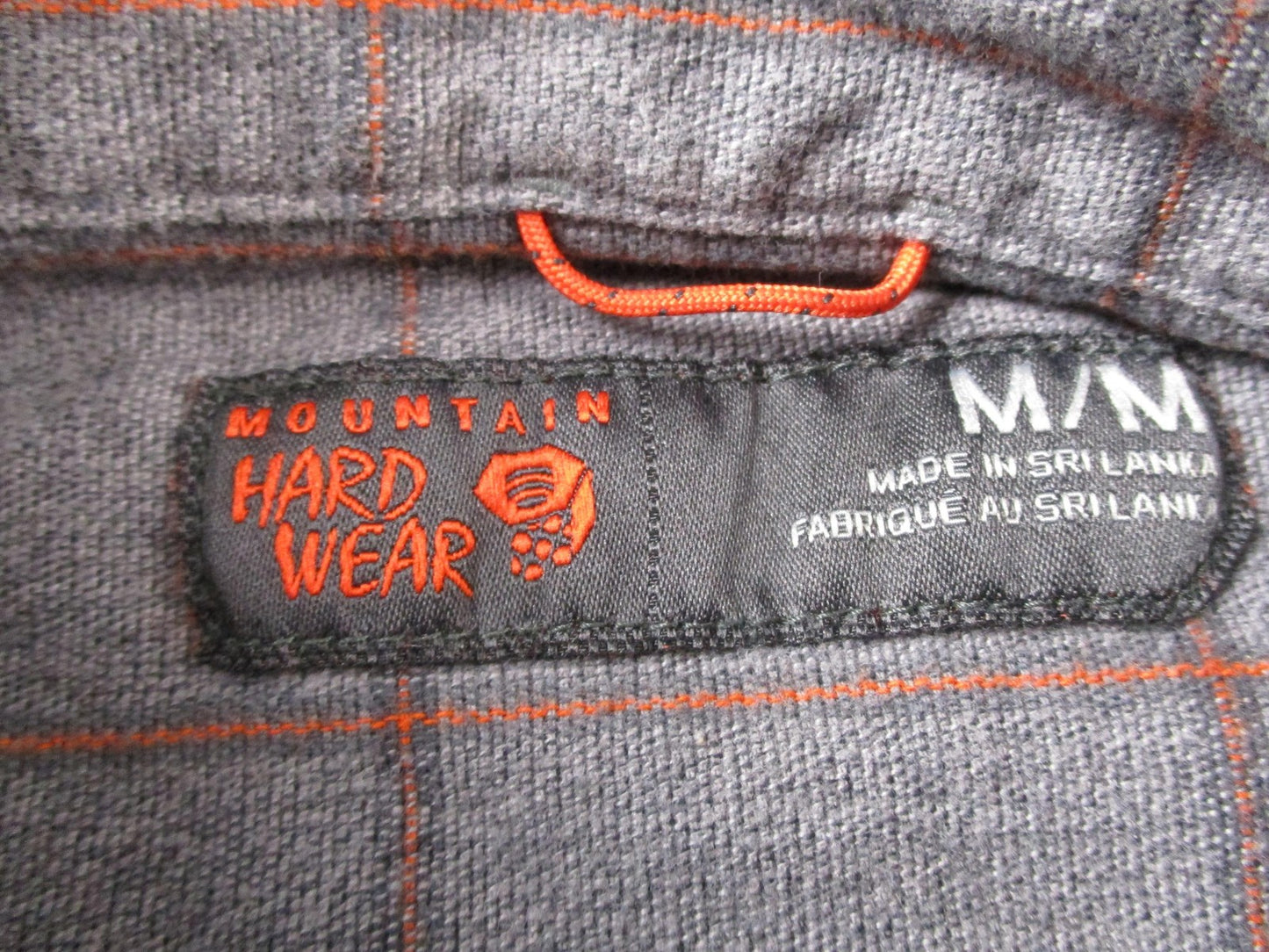 Mountain Hardwear Shirt Mens Med Gray Plaid Flannel Long Sleeve Button Up 16062
