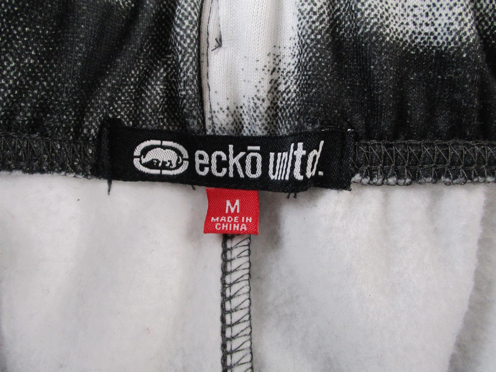 Ecko Unltd Pants Mens Medium Black White Tie Dye Joggers Streetwear 14274