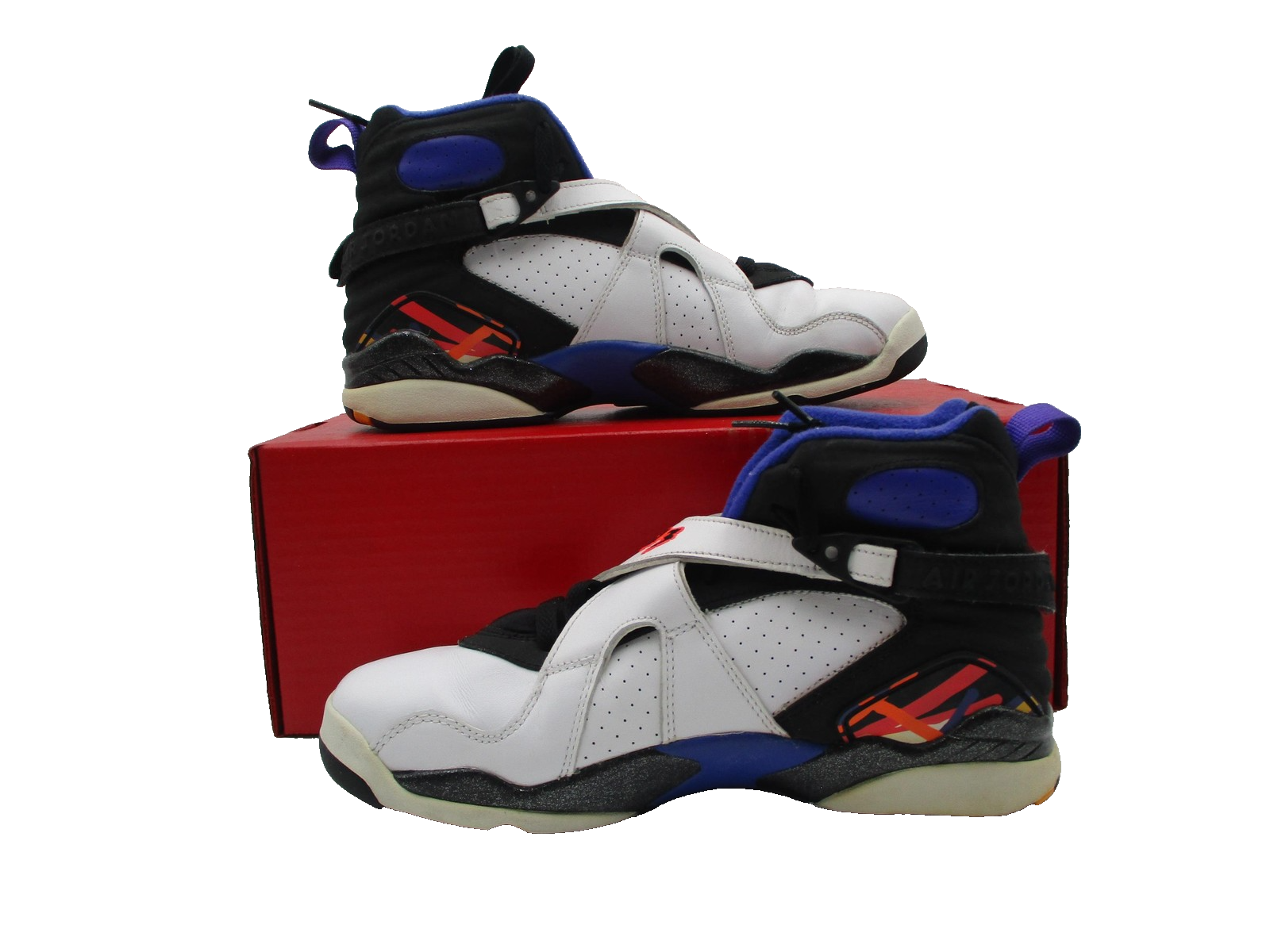 Jordan Air Jordan 8 Retro Threepeat Shoes Youth Size 7Y White Multi Sneakers 1K62