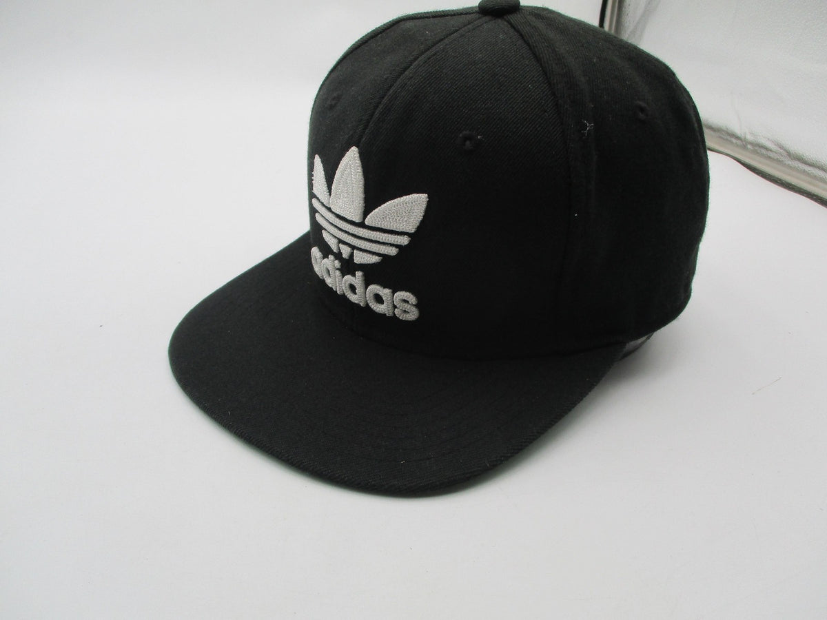 Adidas Hat Cap Snap Back Mens One Size Black Trefoil Logo Green Brim Embroidered3