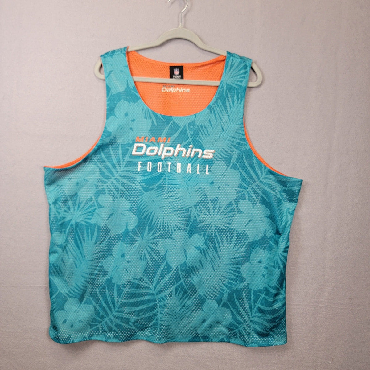 Miami Dolphins NFL Reversible Mesh Tank Top Mens 2XL Teal Orange12