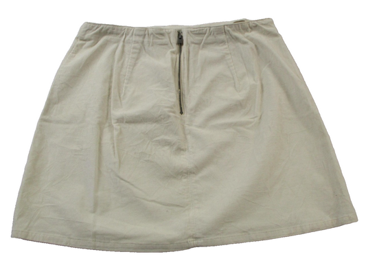 Hollister Skirt Womens L Beige Ultra HighRise Corduroy Mini Zip Front New 14510