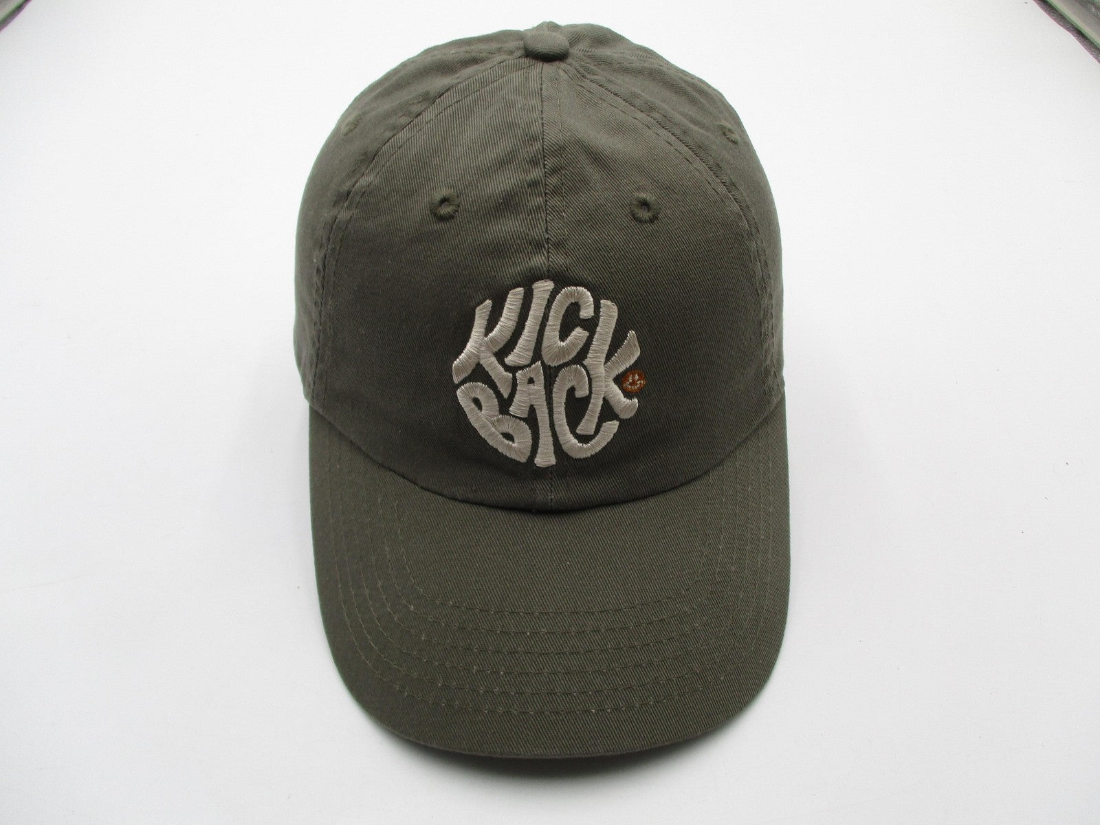Kick Back Hat Cap Strap Back Mens One Size Green Embroidered Dad Baseball Twill5