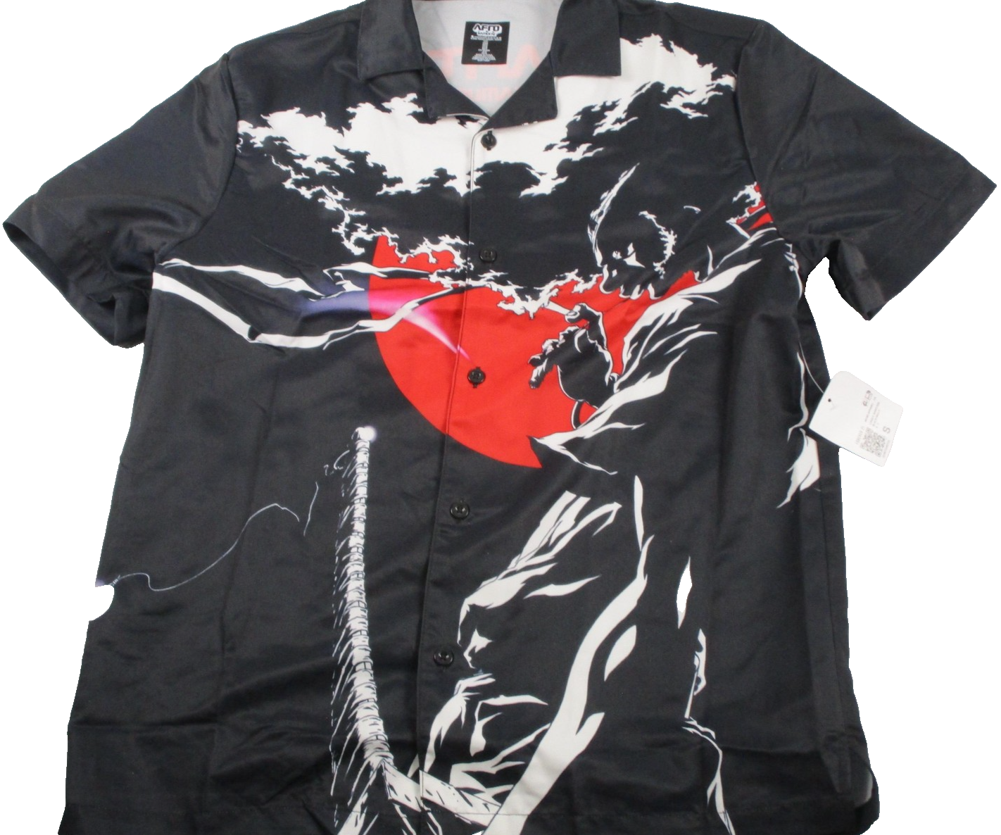 Forever 21 Afro Samurai Shirt Mens Small Black Anime Graphic Button Up 13180