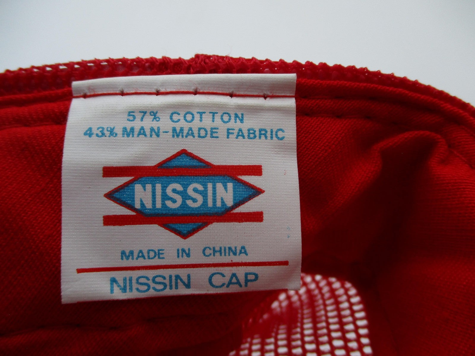 Nissin Cap Peterbilt Hat Cap Snap Back Mens OSFM Red Mesh Trucker Embroidered7