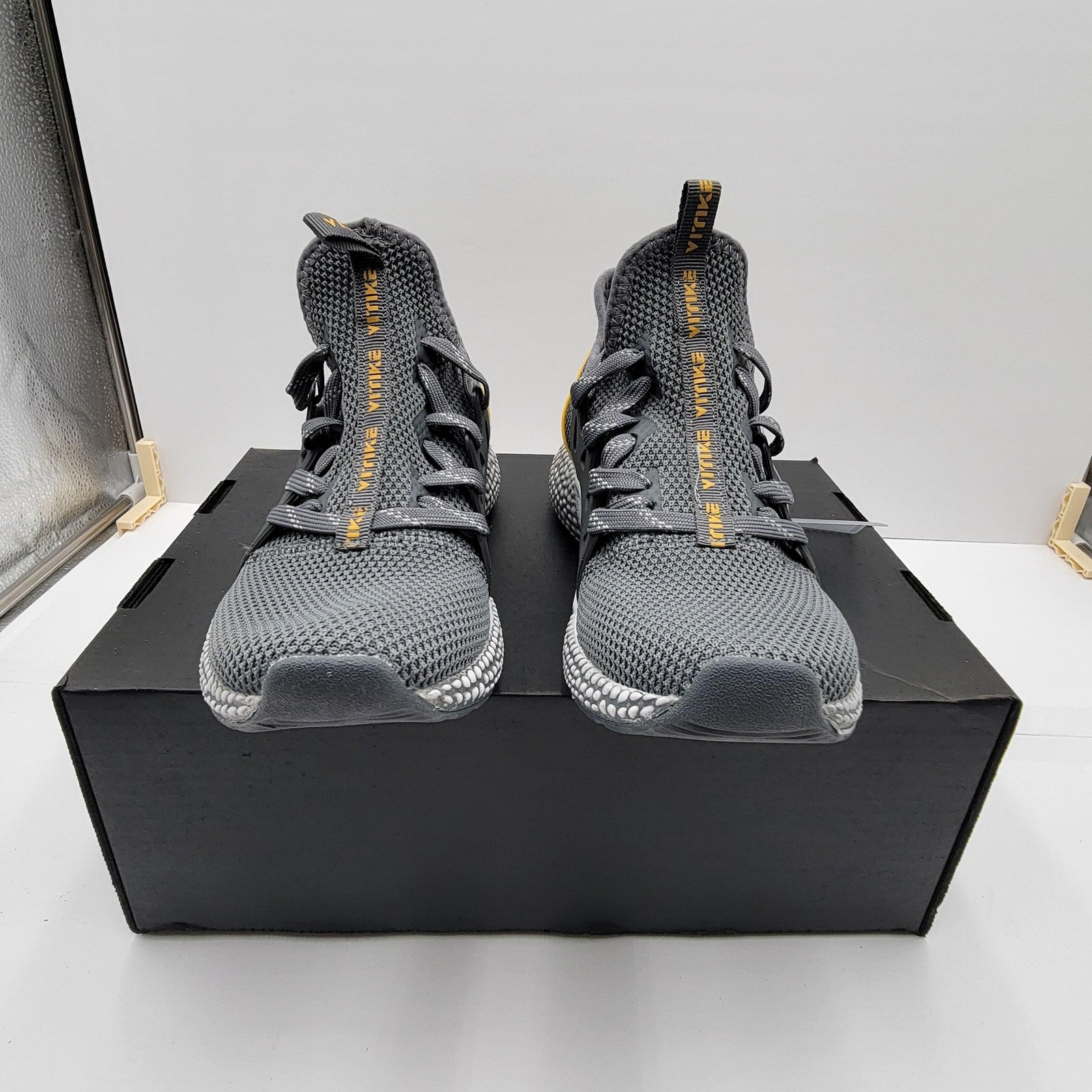 Vitike Shoes Womens Size 37 Gray Yellow Mesh Walking Casual Lightweight Sneakers2