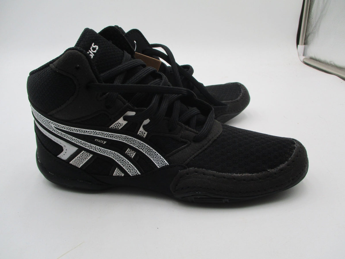 ASICS Snapdown Shoes Kids Size 3 Black High Top Wrestling Sneakers 1084A014 New3