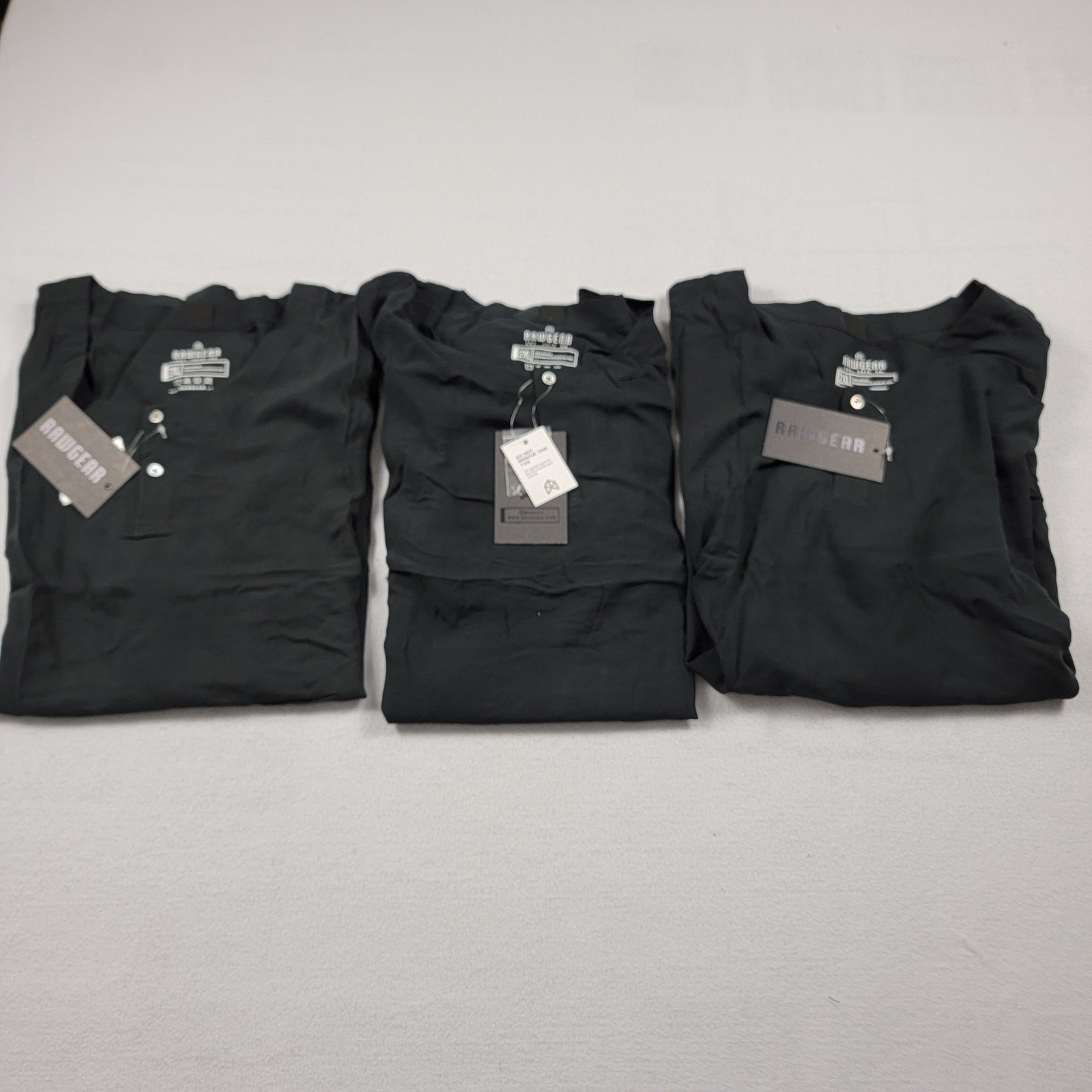 Raw Gear Mens Black Henley Sleep Shirt Sz 2XL Bundle of 3