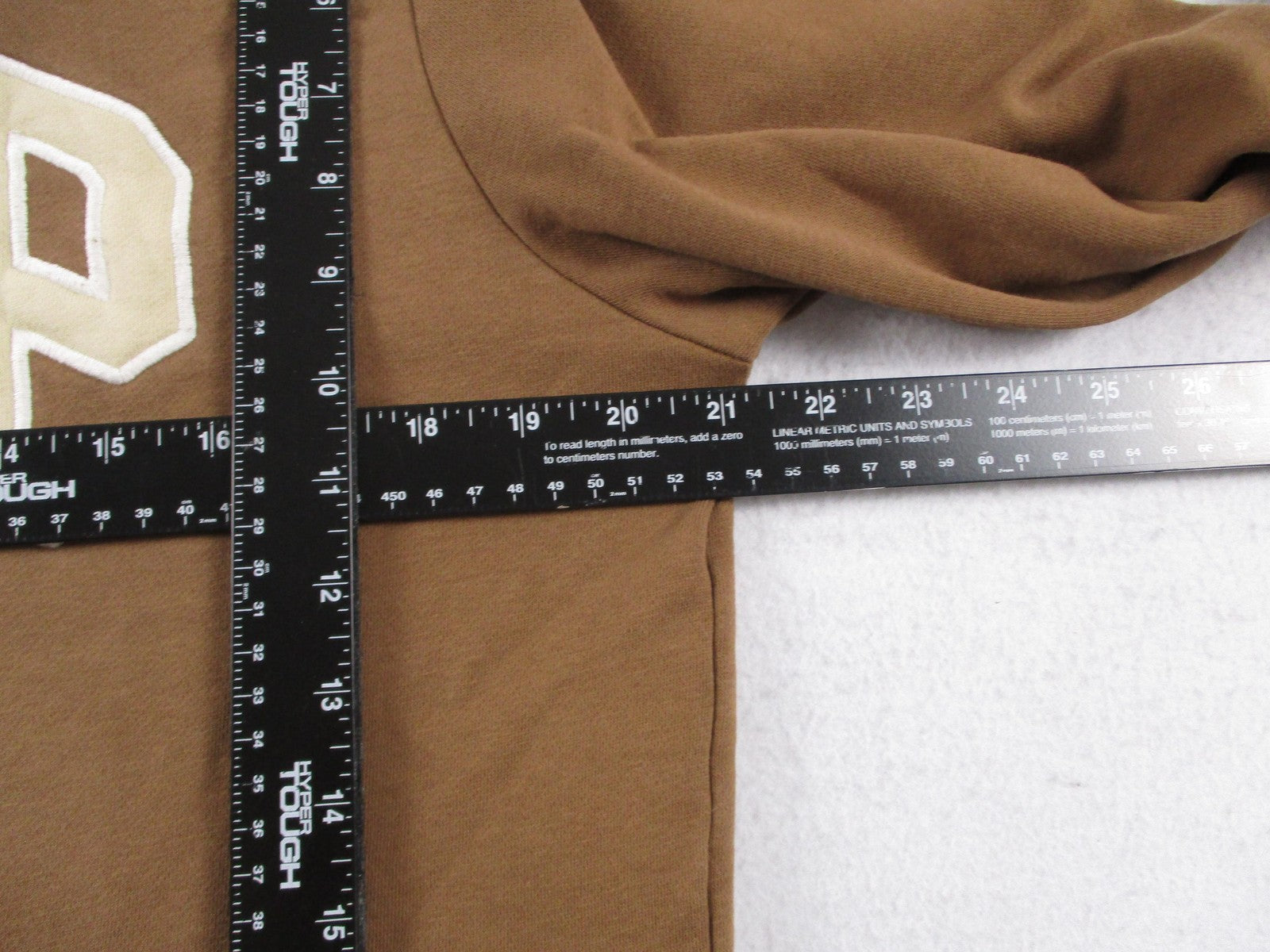 Gap Hoodie Mens Medium Brown Fleece Logo Pullover Sweatshirt Front Applique 17695