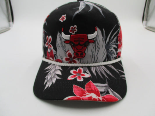 Chicago Bulls Hat Cap Snap Back One Size Floral Black NBA Basketball 47 Brand0