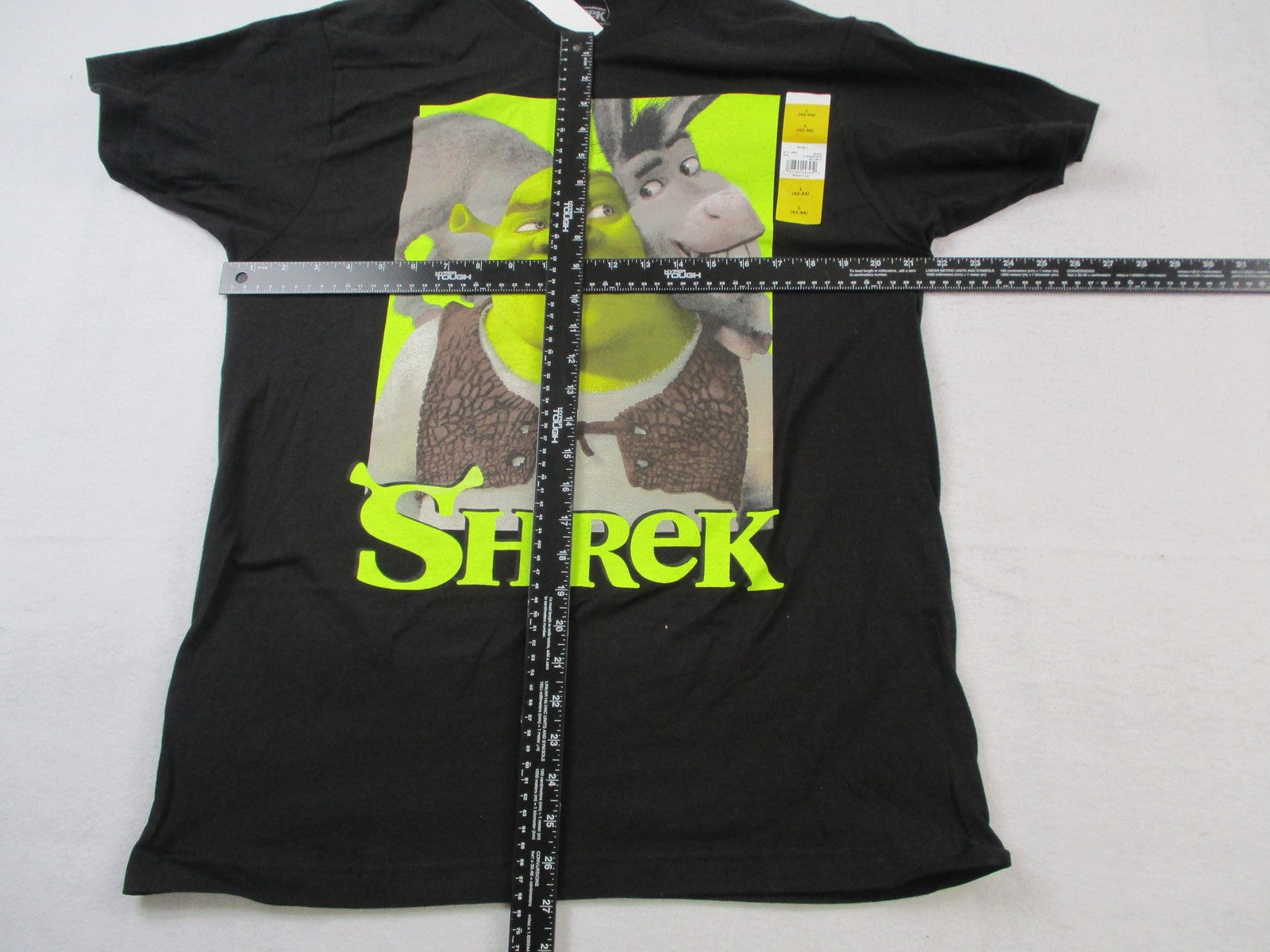 Shrek Shirt Mens Large Black Shrek & Donkey Graphic Movie Tee Tagless 1375765